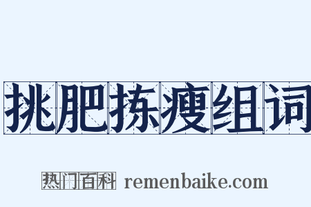 挑肥拣瘦组词是什么意思的图片